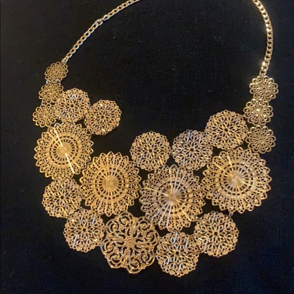 Goldtone statement necklace